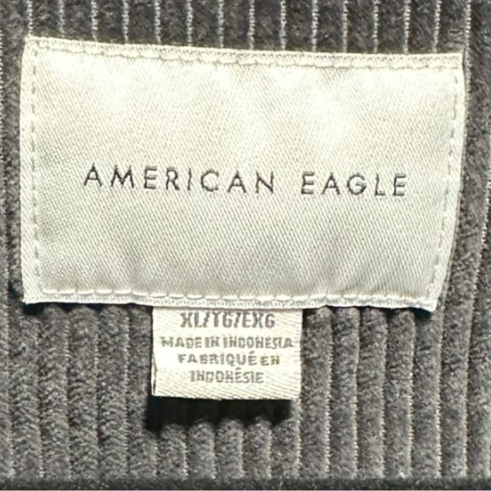 American Eagle Outfitters Gray Corduroy Button Down Size XL - Picture 4 of 5